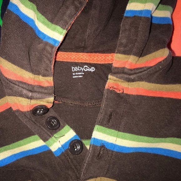 Baby gap let’s go play tshirt stripe long sleeve - Picture 3 of 7